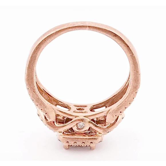 Diamond Engagement Ring Princess & Round 10K Rose Gold - Size 4,5,6,7 - Picture 4 of 12
